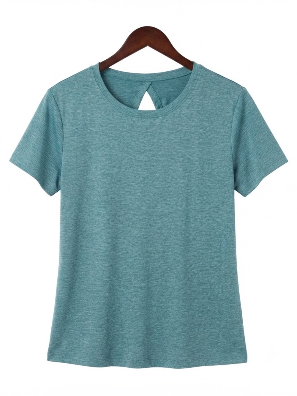 Real Essential Short Sleeve Open Back Tie Back Dry T-Shirt - Picture 3 of 6